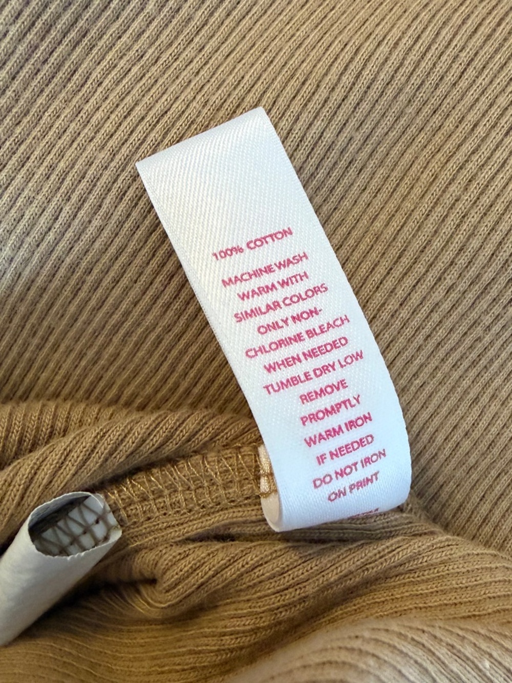 Cotton beige ribbed tank top by Victoria’s Secret - large - Picture 4 of 4